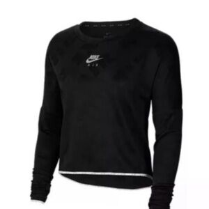 Nike Women's Black Midlayer Crew Running Black Top